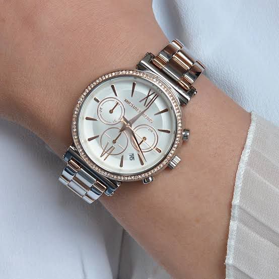 Michale Kors Sofie rose gold chronograph watch