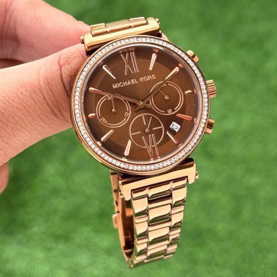 Michale Kors Sofie rose gold chronograph watch