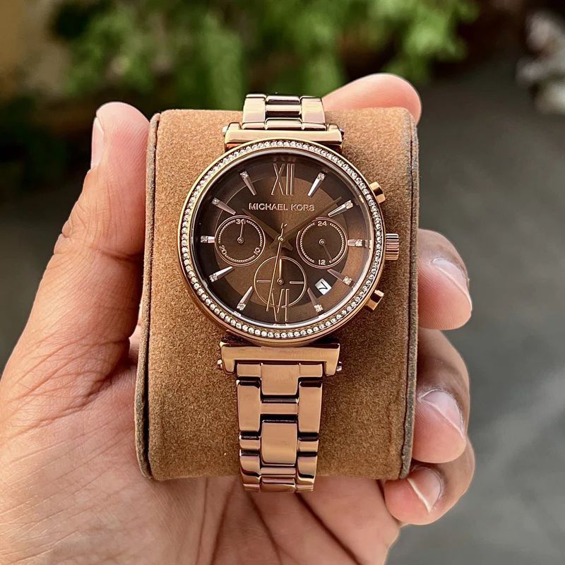 Michale Kors Sofie rose gold chronograph watch