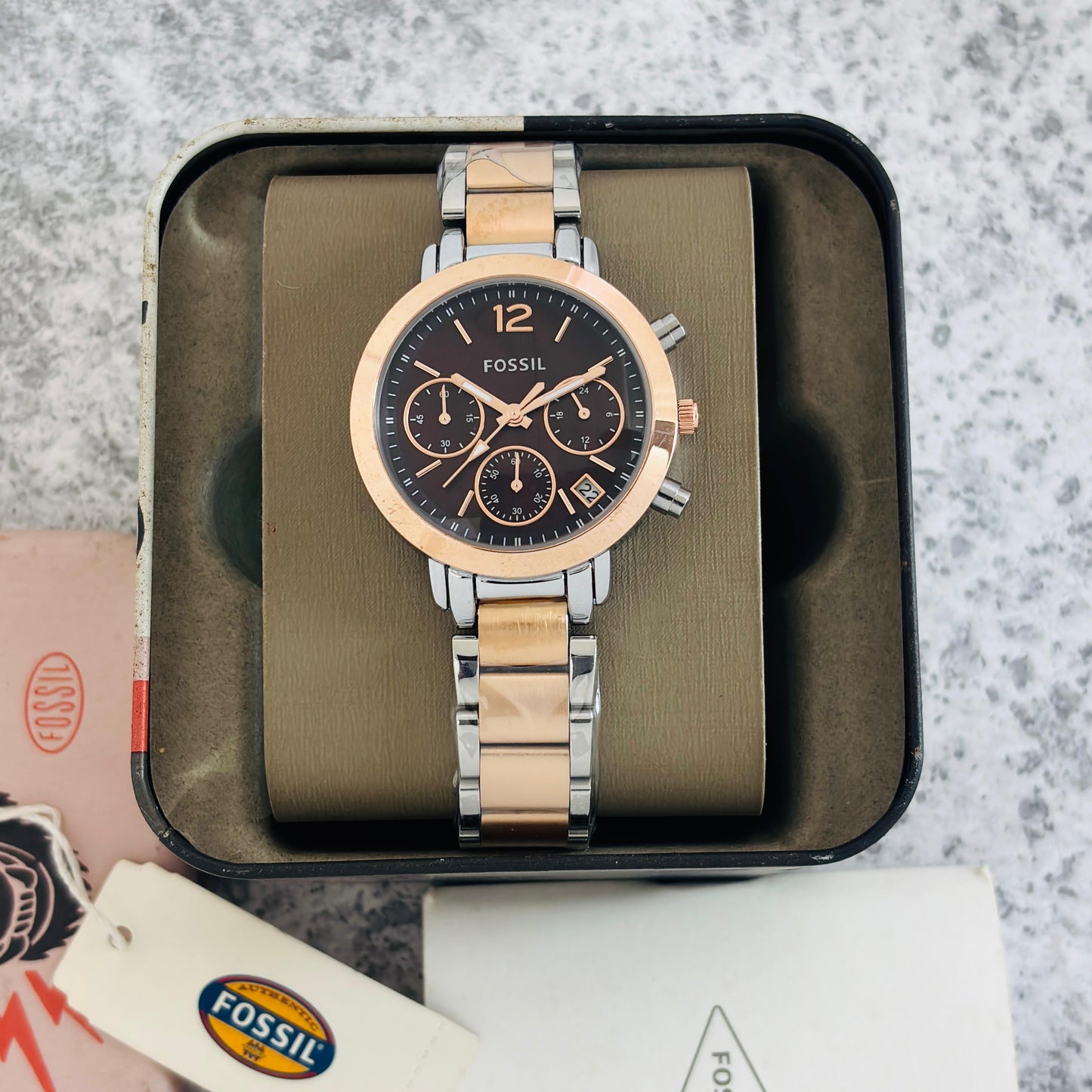 Fossil Her Collection | Rose Gold Chronograph Watch | 10 Dial Colors