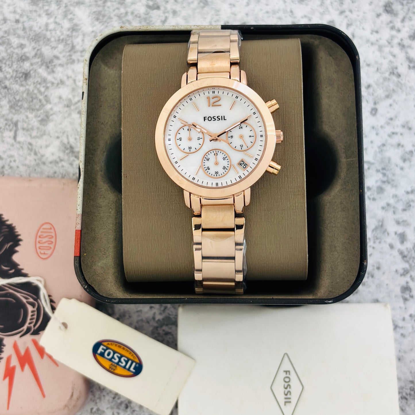 Fossil Her Collection | Rose Gold Chronograph Watch | 10 Dial Colors
