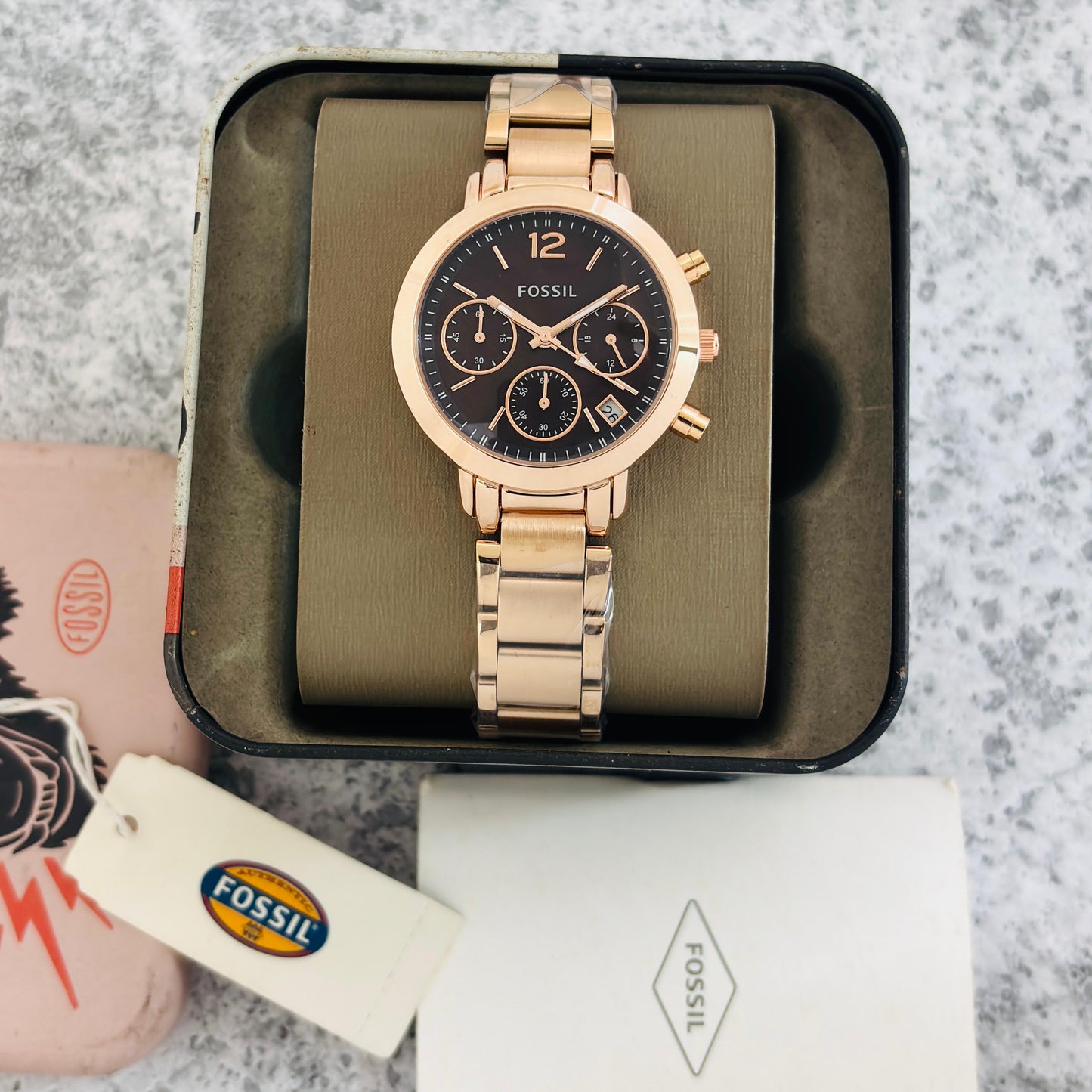 Fossil Her Collection | Rose Gold Chronograph Watch | 10 Dial Colors