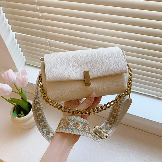 Chain Sling Bag for Women | Gold Chain + Boho Strap | 3 Colors